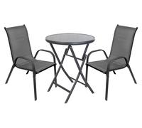 Elégant set bistrot 3 pièces pour jardin, balcon & terrasse