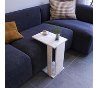 Elegant Side Table Blanc & Noir 30 x 61 x 43 cm | 100% mélamine, épaisseur 18 mm | Design Moderne pour la Maison et Le Bureau