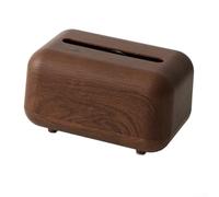 Élégante boîte à mouchoirs en ABS avec motif grain de bois, dessus à ressort et pieds antidérapants pour décoration de table de cuisine, chambre à coucher, recharge facile, rouge (bois de noyer)