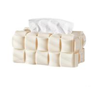 Élégante boîte à mouchoirs gaufrée pour aspect crème élégante boîte à mouchoirs (couleur crème)