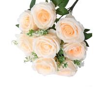 Élégante fleur de champagne artificielle en soie avec tige pliable pour centres de table de mariage décoration murale 45 cm (champagne 2)