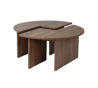 Table basse - MOIRA - Ronde - Noyer - 90 x 90 x 41 cm
