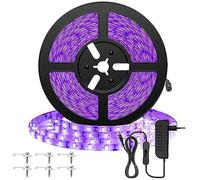 Eleganted Ruban LED UV 5M Bande Lumière Noire, 395m-405nm 300 LEDs Ultraviolet Eclairage Ambiance pour Body Painting, Peinture Fluo Halloween, Noël