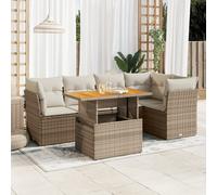 Eleganten-Stil 6 pcs. salon Lounge Gartensofa mit Kissen Beige Poly Rattan - Garniture de canapé de jardin CHY44570151