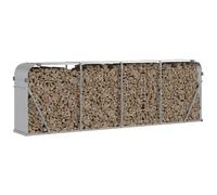 Eleganz Abri pour bois de cheminée, en acier galvanisé, 300 x 45 x 100 cm, stable et résistant aux intempéries, idéal pour le jardin, la terrasse et le balcon, peu encombrant et durable