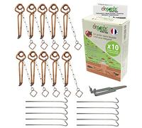 elegardn® Kit Complet 10 pièges à Taupe Rats taupiers Campagnol Type putange Rigide Haute qualité utilisé par Les détaupeurs Professionnels fabriqué en France