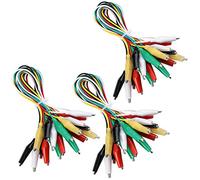 ELEGOO 30 Pièces Pince Crocodile Fils de Test 22AWG pour Tests Électriques | Pinces Crocodiles Isolées aux Double Extrémité, Kit de Cordons de Test pour Multimètre 50 cm Câble de Connexion Jumper Wire