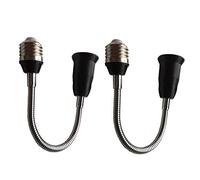 Eleidgs 2 PCS 29cm de long souple col de cygne E27 à E27 LED Extend adaptateur E26 to E26/E27 Extend Rallonge adaptateur (11.4in)