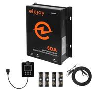 ELEJOY ContrôLeur de Charge Solaire Mppt 60a 12V-48V 99% Efficacité | Sortie RéGlable de 10V-60V Avec écran de RéGulation Du Panneau Solaire LCD Externe Refroidissement Par Air
