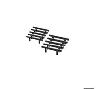 ElektraH 10Pcs Poignee Meuble Noir,Cuisine Porte Poignées avec Vis Poignées Placard Tiroir en T Acier Inoxydable (Entraxe 160mm)