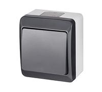ELEKTRO-PLAST HERMES Interrupteur simple à monter en saillie IP44 Extérieur Anthracite Gris anthracite