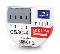 ELEKTROBOCK CS3C-4 Relais temporisé - LED, ventilateur et lampes fluorescentes - Relais temporisé 230 V avec bornes enfichables - Connexion sans fil - Montage encastré, compact et économe en énergie