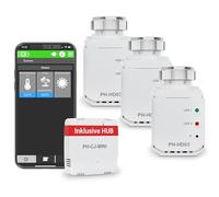ELEKTROBOCK PH-Starter Pack1 - Contrôle du Chauffage par Application - 3 thermostats de radiateur avec passerelle - Contrôle Central de la température - Smart Home - Économie d'énergie