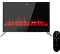 ElektroKamin ReadyWarm 7500 3 en 1, effet de flamme total. 2000 W, 2 niveaux de puissance : 1000/2000 W, chauffage céramique avec convection, thermostat, télécommande, minuterie, effet de flamme réali