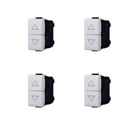 Elektronova Bouton double 1P+1P NO montants (sans verrouillage) compatible Bticino Matix couleur blanche - Lot de 4