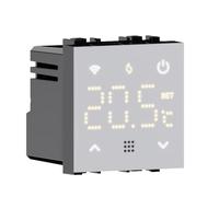 Elektronova Chronomètre Thermostat connecté WiFi Tuya encastrable Module programmable 2P 240 V écran Tactile rétroéclairé Couleur Blanche Compatible sur Supports Vimar Plana