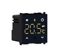 Elektronova Chronomètre Thermostat connecté WiFi Tuya encastrable Module programmable 2P 240 V écran Tactile rétroéclairé Couleur Noire Compatible sur Supports Bticino Living