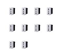 Elektronova Prise double étape compatible Bticino Matix 2P+T 10/16A couleur blanche - Lot de 10