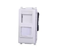 Elektronova Prise réseau de données RJ45 Cat.6 UTP Blanc compatible Vimar Plana 2356