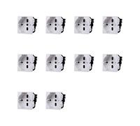 Elektronova Prise Schuko 2P+T 10/16A 230V compatible Bticino Matix de couleur blanche - Lot de 10