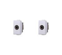 Elektronova Prise TV et Sat passant connecteur mâle compatible Bticino Matix couleur blanche - Lot de 2
