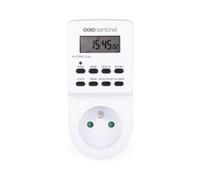 ElektroProg Indoor - Prise Programmable Électronique, 3600 W, Minuterie | ElektroProg HCN0081 programmateur hebdomadaire 16 A, minuterie, compte à rebours ON/OFF/Auto, batterie de secours, éclairage