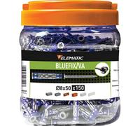 ELEMATIC Lot de 150 chevilles pour tous les matériaux 8 x 50 Bluefix/VA