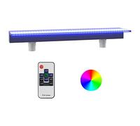 Élément cascade en acrylique 108 cm avec lumières LED RVB avec télécommande pour fontaine de jardin, étang, terrasse et intérieur, jeu d'eau décoratif avec flux d'eau relaxant