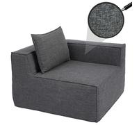 Élément d'angle/accessoire pour canapé HWC-O54, fauteuil lounge Fauteuil rembourré Accoudoir, tissu/textile (300 g/m²) 63 x 97 x 97 cm gris foncé