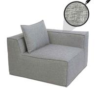 Élément d'angle/accessoire pour canapé HWC-O54, fauteuil lounge Fauteuil rembourré Accoudoir, tissu/textile (300 g/m²) 63 x 97 x 97 cm gris clair