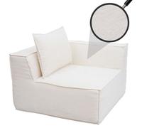 Élément d'angle/accessoire pour canapé HWC-O54, fauteuil lounge Fauteuil rembourré Accoudoir, tissu/textile (300 g/m²) 63 x 97 x 97 cm crème