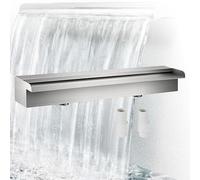 Élément de cascade en acier inoxydable, 60 cm, pour bassin, cascade, écluse, piscine, fontaine, décoration d'eau. Kit de lames en acier inoxydable pour bassin. Adapté pour les bassins de jardin, les p