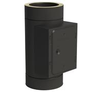 Elément de nettoyage (jusqu'à 600°C/N1), ouverture carrée 210x140mm - double paroi - Tecnovis TEC-DW-NOIR 200 mm