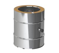 Élément droit 250 mm avec purge latérale 1/2'' - double paroi - Reuter DW-BLUE 250 mm