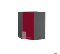 Vicco Elément Haut de Cuisine Fame-Line, Bordeaux Brillant, 57cm | Façade en MDF · 2 Tablettes · Fermeture douce · Poignées en métal · Solution d’angle gain de place ✓