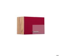 Elément haut de cuisine R-Line, 60cm Plat, Rouge brillant/Chêne de force doré, Vicco 37145
