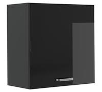 Elément haut de cuisine Vicco R-Line Noir Haute brillance/Anthracite 60cm avec 1 porte, Model 65797