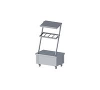 Élément neutre avec tablette et sortie des couverts, mobile 860x575x1580 mm pour systèmes de distribution de repas