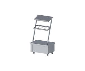 Élément neutre avec tablette et sortie des couverts, mobile 860x575x1580 mm pour systèmes de distribution de repas