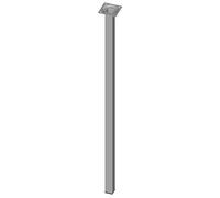 Element System 18133-00312 Pied Tubulaire carré en Acier 25 x 700 x 25 mm Alu Blanc 4 pièces