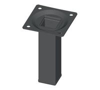 Element System Pied de meuble noir RAL 9005 25x25mm 25x25mm H.700mm panneau Quantité:4