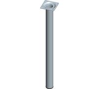 Element System Pieds en tube d'acier ronds pour tables et meubles avec plaque de vissage, lot de 4 pieds, 11100-00175