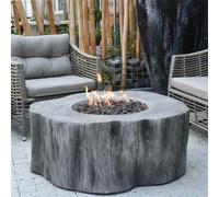 ELEMENTI Cheminée de gaz Manchester Ensemble de sièges (cheminée + 4 poufs) Classic Gray