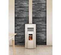 Éléments de parement en pierre naturelle - Bandes de pierre naturelle autocollantes - Décoration d'intérieur - Application facile de la colle - 15 x 60 cm - Gris anthracite