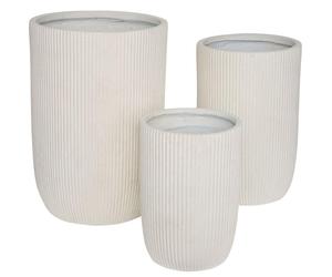 Elene blumentopf 3er-set 36,5x36,5x54cm weiß - Atmosphera créateur d'intérieur