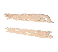 ELEOUTI 1 Set Applique en Bois Sculpté Dragon et Phénix, Décalcomanie Décorative en Bois Beige, Décoration de Meubles Soi-même pour Escalier et Armoire, Salon et Mur Style Ferme