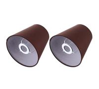 ELEOUTI 2pcs Abat-jours en Tissu pour Lampe de Chevet et Lampe de Table, Installation Simple, Support Robuste, Compatibles Douille E14 Couleur Café