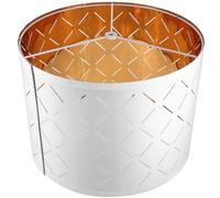 ELEOUTI Abat-jour de Lampe de Chevet Abat-jour de Remplacement pour Luminaires en Tissu Blanc, Demi-rond Irrégulier à Motif Géométrique, pour Lampe de Table et Applique, Hôtel et Bureau