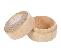 ELEOUTI Boîte Ronde en Bois pour Premières Dents et Coupes de Cheveux d'Garçon et Filles Coffret de Rangement pour Souvenirs de Bébé, Boucles et Dents Perdues Organisateur Naissance et