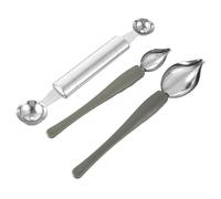 ELEOUTI Cuillères à Sauce en Acier Inoxydable 3pcs pour Décoration de Gâteau Manche Confortable et Léger, Outil pour Pâtisserie et Décoration de Café